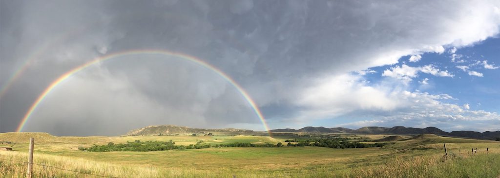 Ranch and Sky with Rainbow